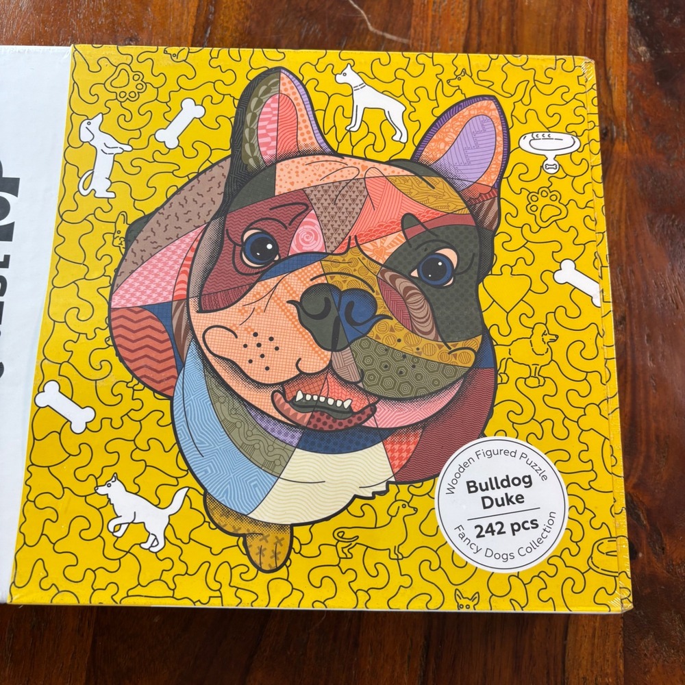 Wooden Quest Bulldog Duke Wooden Figured Puzzle 242Pcs Fancy Dogs Collection NEW